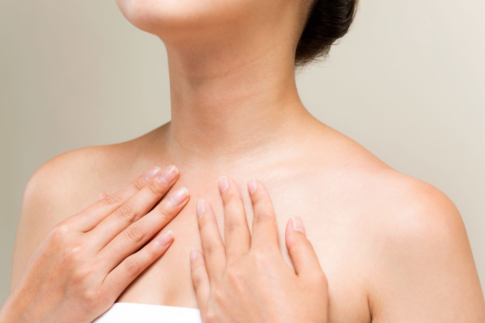 Close-up of youthful, hydrated skin